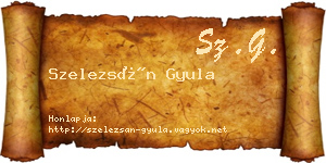 Szelezsán Gyula névjegykártya